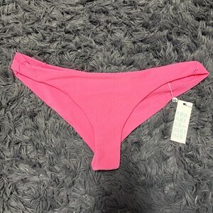 Frankie's Bikinis preppy boho Hot Pink bathing suit Swimwear bottoms large NWT